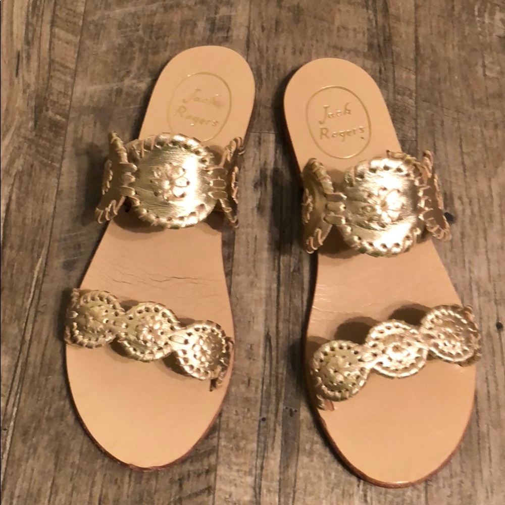 Jack Rogers gold flats 6.5 - Picture 1 of 5